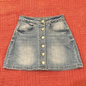 Streetwear Society size XS faded Blue Denim A-Line Skirt W24